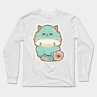 Elegant Persian Cat Sticker for Cat Lovers Long Sleeve T-Shirt